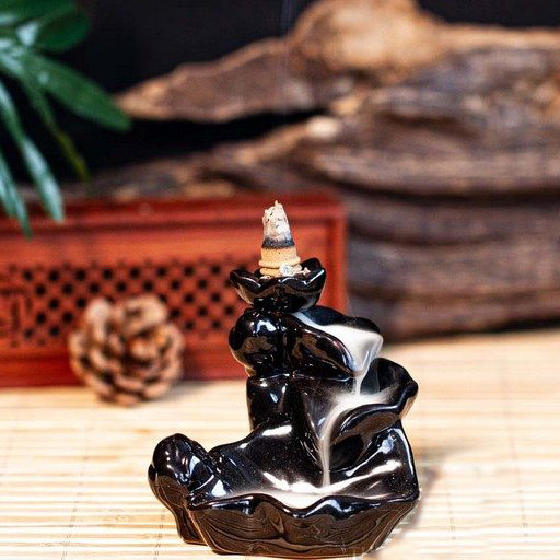 Thác Khói Trầm Hương Nhị Sen Gốm Sứ Tráng Men Cao Cấp
