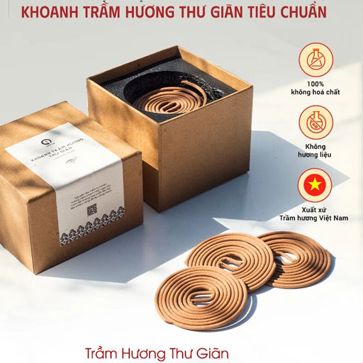 Nhang khoanh Trầm Hương 4 Giờ Hộp 30 khoanh