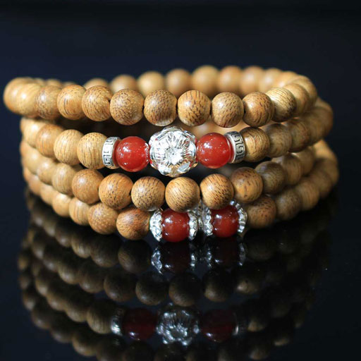 Chuỗi Trầm Hương 108 Hạt Mix Charm Mệnh Hỏa