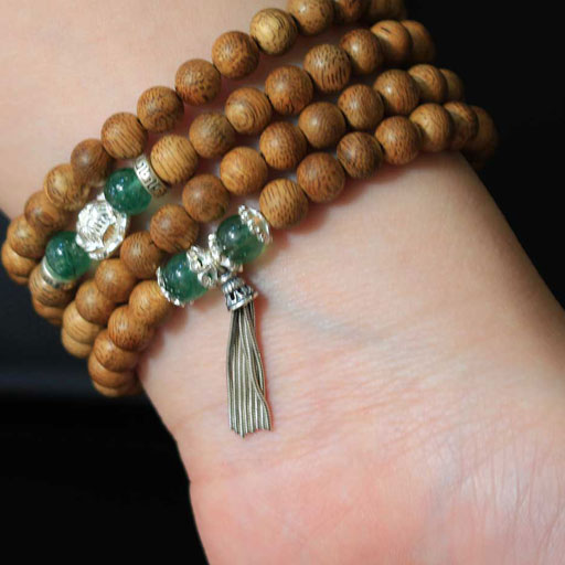 Chuỗi Trầm Hương 108 Hạt Mix Charm Mệnh Mộc