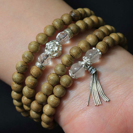 Chuỗi Trầm Hương 108 Hạt Mix Charm Mệnh Kim